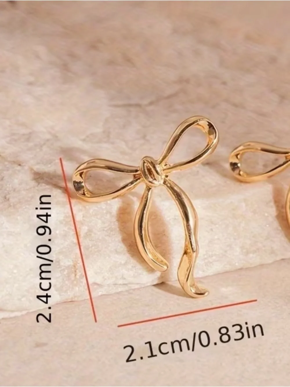 Silver Bow Drop Stud Earrings - Women Jewelry - Picture 2 of 2
